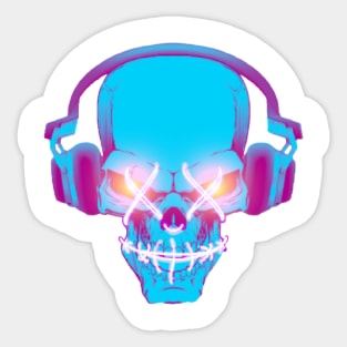 Skull with headphone Sticker